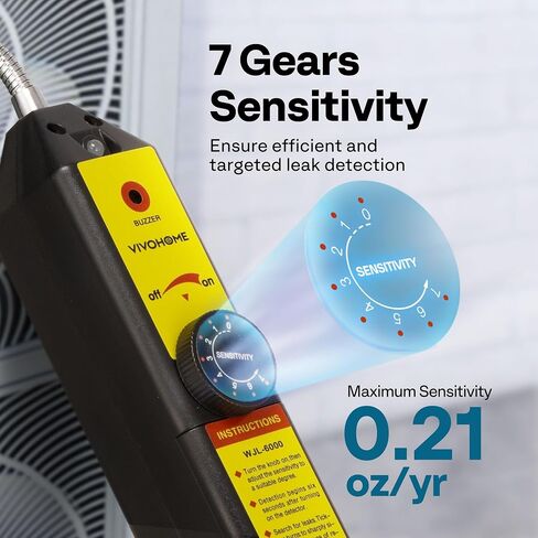 كاشف تسرب الفريون من VIVOHOME HVAC مع ضوء LED، كاشف تسرب التيار المتردد لـ R134a R410a R1234yf CFCs HCFCs HFCs HFOs in Kuwait