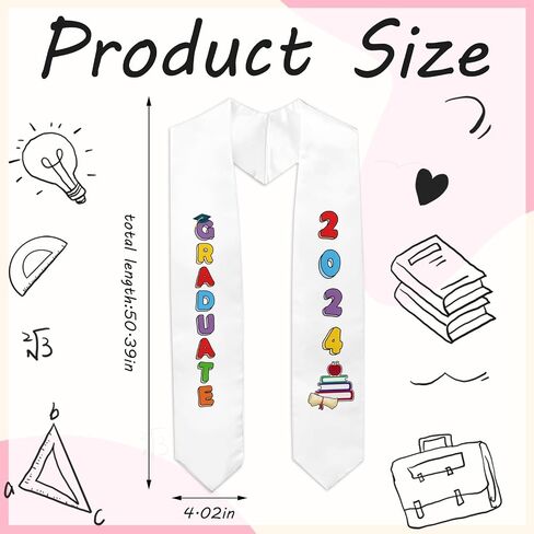 2024 Kindergarten Graduation Sash Graduation Printed Stole Unisex Preschool Graduation Satin Sash in Saudi Arabia