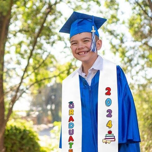 2024 Kindergarten Graduation Sash Graduation Printed Stole Unisex Preschool Graduation Satin Sash in Saudi Arabia