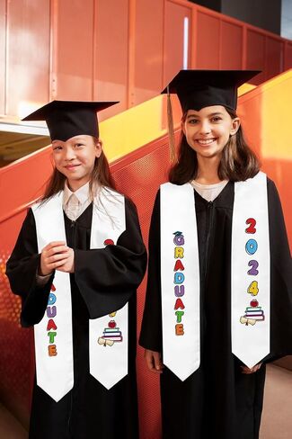 2024 Kindergarten Graduation Sash Graduation Printed Stole Unisex Preschool Graduation Satin Sash in Saudi Arabia