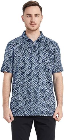Mens Golf Shirts Short Sleeve Moisture Wicking Dry Fit Print Performance Athletic Casual Golf Polo Shirts for Men in Saudi Arabia