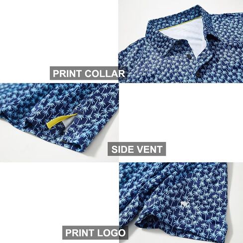 Mens Golf Shirts Short Sleeve Moisture Wicking Dry Fit Print Performance Athletic Casual Golf Polo Shirts for Men in Saudi Arabia