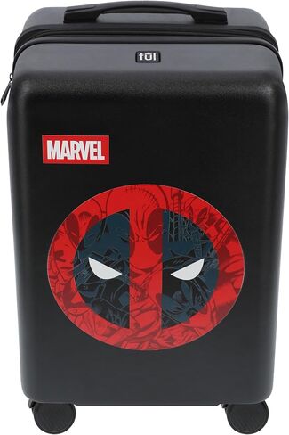 FUL Marvel Deadpool 22.5 Inch Carry On Luggage, Hardshell Rolling Suitcase with Spinner Wheels, Black in Saudi Arabia