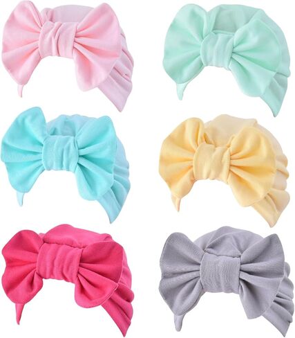 قبعة عمامة للأطفال البنات والأولاد من عمر 0 ​​إلى 3 سنوات، غطاء رأس على شكل فيونكة ناعمة للأطفال الصغار in Kuwait