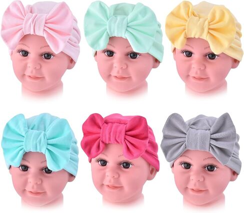 قبعة عمامة للأطفال البنات والأولاد من عمر 0 ​​إلى 3 سنوات، غطاء رأس على شكل فيونكة ناعمة للأطفال الصغار in Kuwait