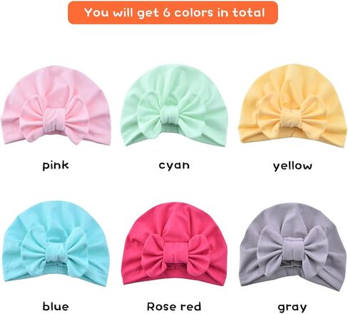 قبعة عمامة للأطفال البنات والأولاد من عمر 0 ​​إلى 3 سنوات، غطاء رأس على شكل فيونكة ناعمة للأطفال الصغار in Kuwait