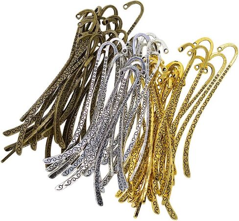 60pcs Retro Metal Bookmark Beading Vintage Bookmark Student Gifts in Saudi Arabia