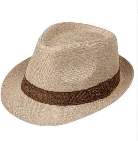 Packable Straw Fedora Hat for Men Short Brim Beach Sun Cap Roll Up Summer Cuban Hat UPF50+ Travel Straw Sun Hat with Band in Saudi Arabia