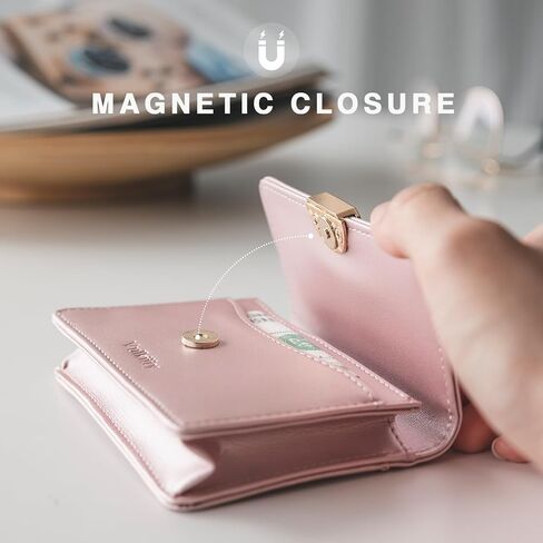 حامل بطاقة عمل VULKIT للنساء من جلد البولي يوريثان، حافظة بطاقات عمل للسفر، منظم بطاقات اسم العمل، حتى حمل 30 بطاقة (أخضر لوريل) in Kuwait