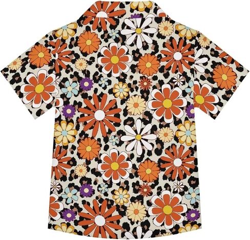 Unique Hawaiian Shirt for Boys V Neck Button Down Cute Summer Tropical Shirts Kids Beach Outfits in Kuwait