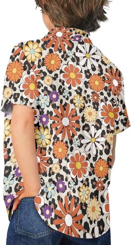 Unique Hawaiian Shirt for Boys V Neck Button Down Cute Summer Tropical Shirts Kids Beach Outfits in Kuwait