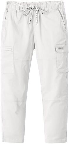 Boys Cargo Pants Kids Elastic Waist Hiking Pants Lightweight Casual School Pants in Saudi Arabia