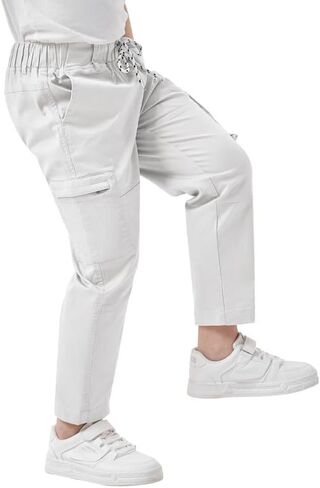 Boys Cargo Pants Kids Elastic Waist Hiking Pants Lightweight Casual School Pants in Saudi Arabia