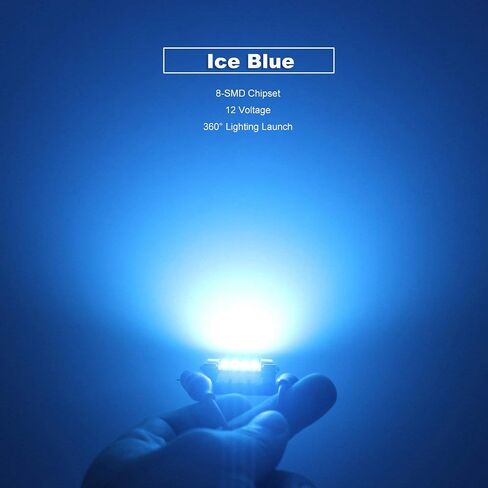 36MM Festoon 6418 DE3423 DE3425 Ice Blue Color Extra Bright LED لمبات السيارة الداخلية أضواء لوحة الترخيص خريطة قبة صندوق السيارة باب المجاملة ضوء 8-SMD شرائح Canbus خالية من الأخطاء in Kuwait