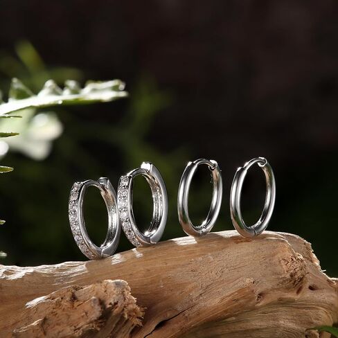 Jstyle Hypoallergenic Earrings for Sensitive Ears-20G Flat Back Earrings for Women Men-Small Surgical Steel Stud Earrings Huggie Hoop Cartilage Nap Earring Sets in Saudi Arabia