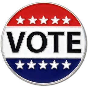 PinMart's Vote Patriotic Political Election American Flag Enamel Lapel Pin