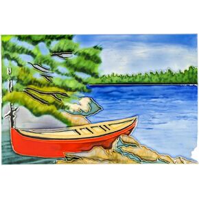 Benaya - Handcrafted Ceramic Art –Ceramic Tile - Home Decor (Art Deco, 8x12, Dragonfly Garden)