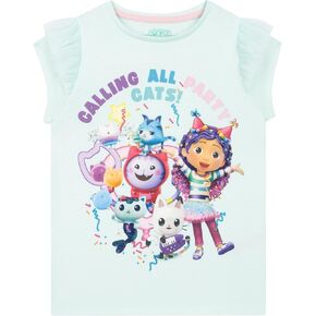 DreamWorks Gabby Dollhouse Shirt | Girls T Shirt with Frills | Gabbys Top for Girls