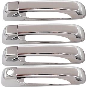 4pcs Chrome Side Door Handle Exterior Covers Trim Set Compatible with Dodge Ram 1500 2500 3500 2009 2010 2011 2012 2013 2014 2015 2016 2017 2018