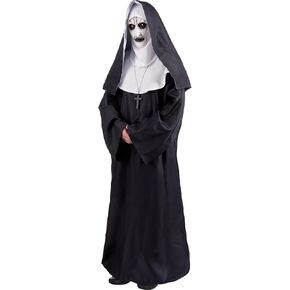 Nun Costume for Women Scary Men Halloween Costumes Plus Size Adult Evil the Nun Outfit Cosplay Party Habit Suit Set