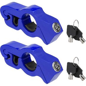 قفل مقود الدراجة النارية مضاد للسرقة ومقبض خانق وقفل فرامل قابل للتعديل عالمي للدراجات النارية والدراجات النارية والسكوتر ATV (أزرق - قطعتان) in Kuwait
