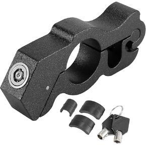 Motoforti Adjustable Motorcycle Lock Anti Theft Handlebar Grips Motorcycle Lock CNC Aluminium Alloy Motorbike Lock with 2 Keys Black