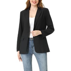 S7 Black Blazer for Women, Womens Casual Blazers Open Front Fully Lined Long Sleeve Work Office Suit Jackets
