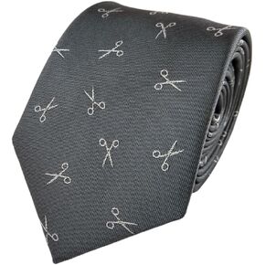 HOMIEBUDS Barber Necktie - Barber Tie - Scissors Necktie - Fashion Designer tie- Hairstylist Necktie - Men's Hairstylist Gift - Men's Barber gift - Men's Barbering Gift - Hairstylist gift for Men