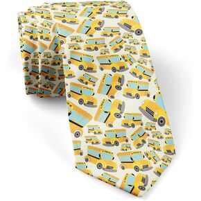 ( School Bus ) Fashion Novelty Necktie, Conversation Neckwear Ties Great for Party and Events