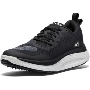 KEEN Men's WK400 Performance Breathable Walking Shoes, Black/White, 10.5