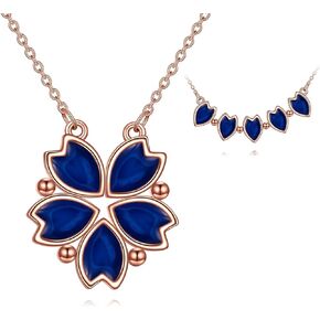 Cherry Blossom Necklace Sterling Silver Folding Petal Pendant Necklace Jewellery for Women
