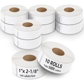 10 Rolls Compatible with DYMO 30336 (1" x 2-1/8") Rerurn Address & Barcode Labels, Shipping Labels Compatible with DYMO Labelwriter 450, 4XL, Rollo & Zebra Desktop Printers (500 Labels/Roll)