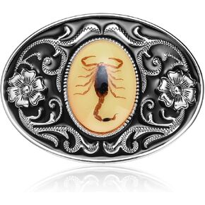 MASOP Western Belt Buckle for Men Cowboy Vintage Scorpion Animal Belt Buckles Jean's Accessory for Women