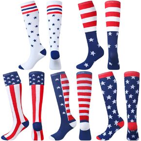 10 Pairs American Flag Socks Camo Socks Patriotic Men Socks Over the Calf Socks for Soccer Baseball Football