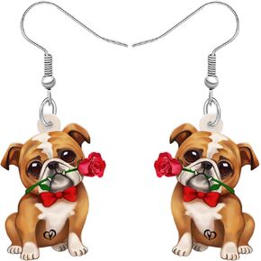 Valentines Day Gifts for Women Cute Creative Acrylic Dog Doggy Pets Dangle Earrings Hypoallergenic Jewelry for Dog Lovers Decorations
