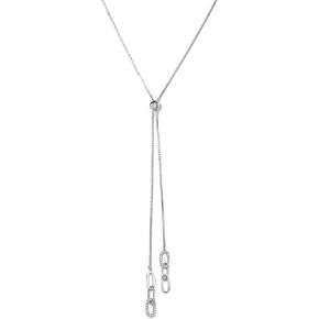 Love Link Pendant 18k Gold Plated Lariat Adjustable Delicate Chain Necklace for Women - Best Gift for Friends and Family