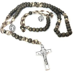 Rosary Battle Ready Virgin Mary Our Lady of Graces Medal Paracord Rosary and Bracelet Set - Catholic Rosary - Rosarios Catolicos - Catholic Gifts Men - Regalos Catolicos Para Hombre