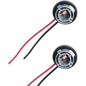 2 PCS 1156 Automotive LED Turn Signal Light Socket, Pure Copper + Nylon 180 Degree BA15S Adapter Socket with 5.7" Pre-Wired, Repair Replacement Accessories, for Most Cars (Multicolored)
