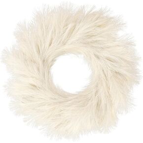 Sggvecsy Pampas Grass Wreath 26’’ Faux Pampas Wreath for All Seasons Artificial Pampas Wreath Christmas Decor Boho Wall Decor for Front Door Farmhouse Fall Autumn Xmas Spring Wreath Decoration (Mix) in Saudi Arabia