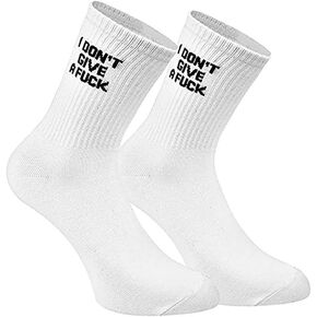FUCK OFF Swear Word Curse Printed Stockings Crew Socks Funny Men Tube Socks