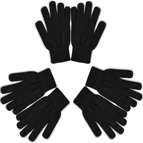 Winter Magic Gloves for Adults Stretchy Knit Warm Gloves for Men Teens and Women Black Knit Gloves Winter Magic