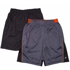 HEAD Youth Boys 2-Pack Athletic Active Shorts (M 10/12, Gray)