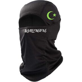 GCBalaclava Face Mask UV Protection Balaclava for Men Women Arabic by All Means Sun Hood Tactical Lightweight Ski Motorcycle Running Riding Black
