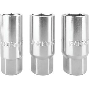 Performance Tool 1410 Spark Plug Socket Set - 3 Piece, Alloy Steel Construction, SAE Sizes: 5/8, 3/4, and 13/16