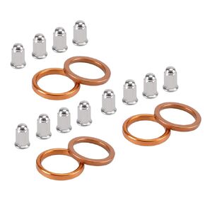 Bruce & Shark 6 Exhaust Gaskets & 12 Cap Nuts for Honda Goldwing GL1500 Valkyrie GL1800 Rune