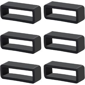6 Pcs Watch Band Loops, 16mm - 24mm Silicone Watch Strap Holder Loop Watch Strap Retainer Watch Band Fastener Rings