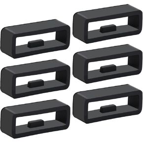 22mm Silicone Watch Band Loop, 6 Pack Universal Smart Watch Strap Fastener Rings Black Rubber Smartwatch Band Keeper Loop Replacement Parts Wristband Fastener Retainer Compatible with 22mm Wide Straps
