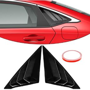 for 11th Gen Civic Sedan Rear Side Window Louvers Compatible with Honda Civic Sedan 2022 2023 2024 Air Vent Scoop Shades Cover Blinds Racing Style (Bright Black)