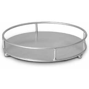 Jewelry Tray Perfume Display Organizer Bathroom Storage Vanity Tray Tabletop Display for Cosmetic, Candle, Jewelries, 8" Round Gold, Small