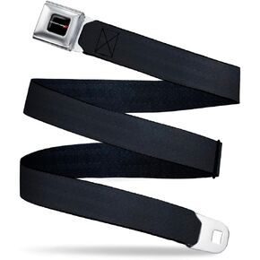 Dodge Belt, Dodge Red Rhombus Logo Seatbelt Buckle, Reclaimed Black Panel Belt